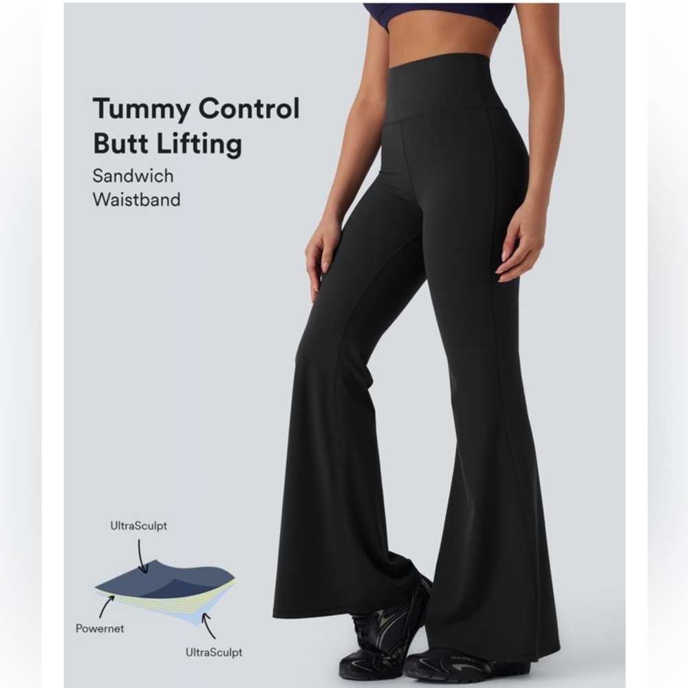 Halara UltraSculpt High Waisted Scrunch Butt Lifting Tummy Control Flare Legging